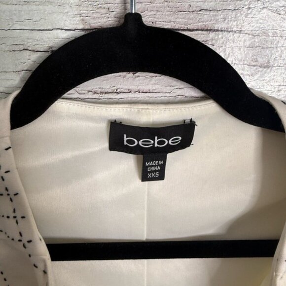 Bebe Black and White Zippered Dress bodycon size 2 - Picture 4 of 7